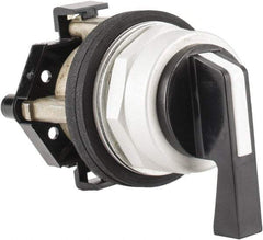 Eaton Cutler-Hammer - 30-1/2mm Mount Hole, 2 Position, Lever Operated, Selector Switch Only - Black, Maintained (MA) - Momentary (MO), Nonilluminated, Oil and Watertight - Caliber Tooling