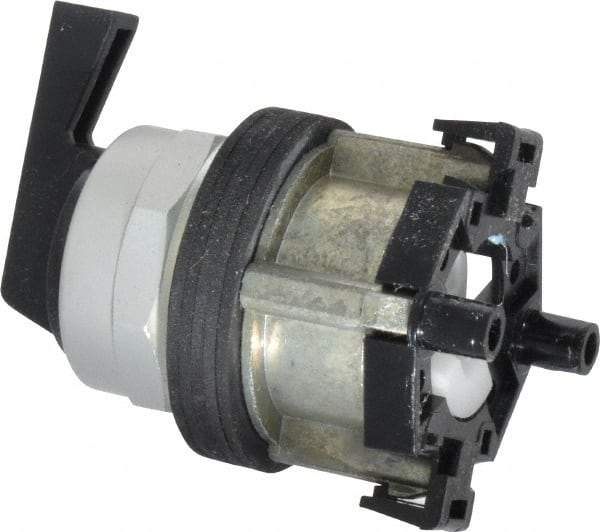 Eaton Cutler-Hammer - 30-1/2mm Mount Hole, 3 Position, Lever Operated, Selector Switch Only - Black, Momentary (MO) - Maintained (MA) - Momentary (MO), Nonilluminated, Oil and Watertight - Caliber Tooling