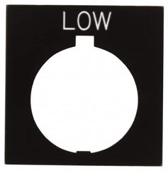 Eaton Cutler-Hammer - Square, Legend Plate - Low - Black Background, 30-1/2mm Hole Diameter, 1.77 Inch Square - Caliber Tooling