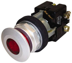 Eaton Cutler-Hammer - 30-1/2mm Mount Hole, Extended Mushroom Head, Pushbutton Switch - Red Pushbutton, Illuminated, Maintained (MA) - Caliber Tooling