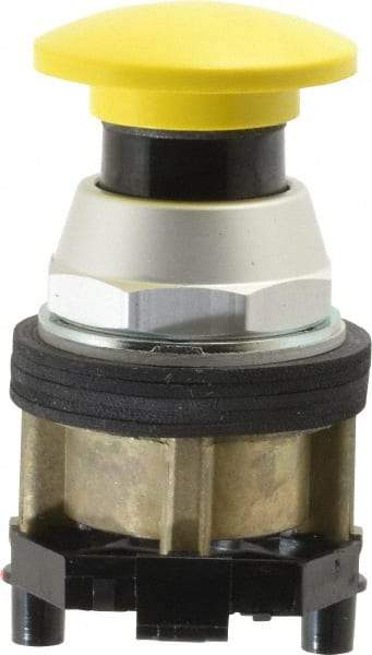 Eaton Cutler-Hammer - 30-1/2mm Mount Hole, Extended Mushroom Head, Pushbutton Switch - Yellow Pushbutton, Nonilluminated, Momentary (MO) - Caliber Tooling