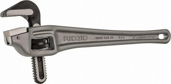 Ridgid - 18" Aluminum Offset Pipe Wrench - 2-1/2" Pipe Capacity - Caliber Tooling