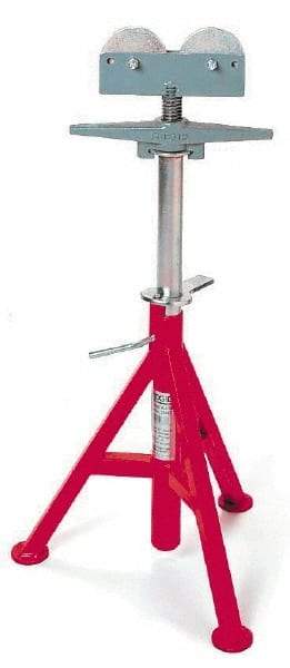 Ridgid - 12" Pipe Capacity, Adjustable Pipe Stand with 2 Roller Head - 32" to 55" High, 2,500 Lb Capacity - Caliber Tooling