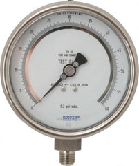 Wika - 4" Dial, 1/4 Thread, 0-300 Scale Range, Pressure Gauge - Lower Connection Mount, Accurate to 0.25% of Scale - Caliber Tooling