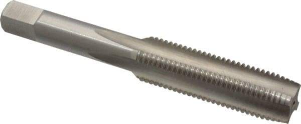 Made in USA - 1/2-18 UNS 4 Flute Bright Finish High Speed Steel Straight Flute Standard Hand Tap - Plug, Right Hand Thread, 3-3/8" OAL, 1-21/32" Thread Length, H3 Limit, Oversize - Exact Industrial Supply