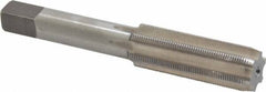 Made in USA - 9/16-32 UNS 6 Flute Bright Finish High Speed Steel Straight Flute Standard Hand Tap - Plug, Right Hand Thread, 3-19/32" OAL, H3 Limit, Oversize - Exact Industrial Supply