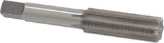 Made in USA - 9/16-32 UNS 6 Flute Bright Finish High Speed Steel Straight Flute Standard Hand Tap - Bottoming, Right Hand Thread, 3-19/32" OAL, H3 Limit, Oversize - Exact Industrial Supply