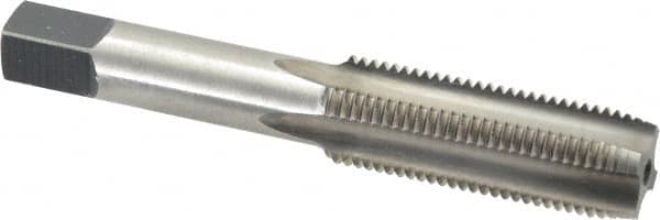 Made in USA - 5/8-16 UNS 4 Flute Bright Finish High Speed Steel Straight Flute Standard Hand Tap - Plug, Right Hand Thread, 3-13/16" OAL, H3 Limit, Oversize - Exact Industrial Supply