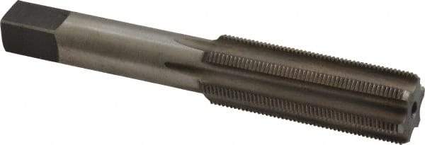 Made in USA - 5/8-27 UNS 6 Flute Bright Finish High Speed Steel Straight Flute Standard Hand Tap - Bottoming, Right Hand Thread, 3-13/16" OAL, H3 Limit, Oversize - Exact Industrial Supply