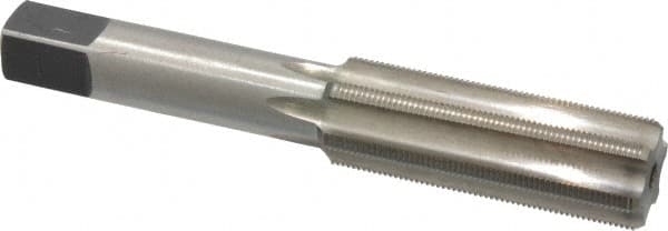 Made in USA - 5/8-32 UNS 6 Flute Bright Finish High Speed Steel Straight Flute Standard Hand Tap - Bottoming, Right Hand Thread, 3-13/16" OAL, H3 Limit, Oversize - Exact Industrial Supply