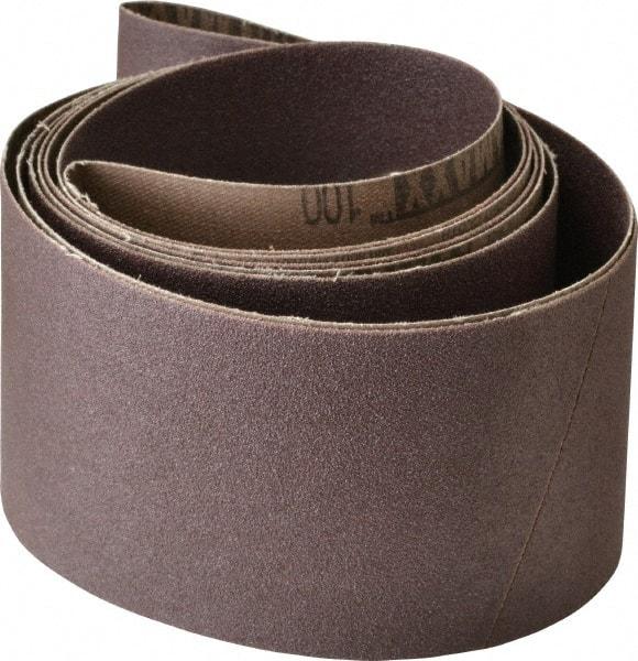 Tru-Maxx - 3" Wide x 90" OAL, 100 Grit, Aluminum Oxide Abrasive Belt - Aluminum Oxide, Fine, Coated, X Weighted Cloth Backing, Series VAC228 - Caliber Tooling