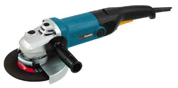 Makita - 7" Wheel Diam, 6,000 RPM, Corded Angle & Disc Grinder - 5/8-11 Spindle, 120 Volts, 15 Amps, Side Exhaust - Caliber Tooling