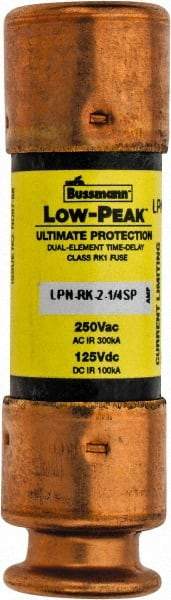 Cooper Bussmann - 125 VDC, 250 VAC, 2.25 Amp, Time Delay General Purpose Fuse - Fuse Holder Mount, 50.8mm OAL, 100 at DC, 300 at AC (RMS) kA Rating, 9/16" Diam - Caliber Tooling