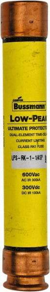 Cooper Bussmann - 300 VDC, 600 VAC, 1.25 Amp, Time Delay General Purpose Fuse - Fuse Holder Mount, 127mm OAL, 100 at DC, 300 at AC (RMS) kA Rating, 13/16" Diam - Caliber Tooling