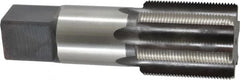 Made in USA - 1-5/8 - 16 UNS 6 Flute Bright Finish High Speed Steel Straight Flute Standard Hand Tap - Bottoming, Right Hand Thread, 5" OAL, 3-3/16" Thread Length, H5 Limit, Oversize - Caliber Tooling