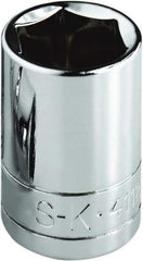 SK - 7/8", 1/2" Drive, Standard Hand Socket - 6 Points, Steel, Chrome Finish - Caliber Tooling