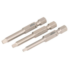 Square Power Bit #1, 2 & 3 × 50mm (3 Bit Pack) - Caliber Tooling