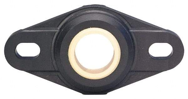 Igus - 15mm ID, 68.6mm OAL2-Bolt Flange Bearing - 292 Lb Dyn Cap, 50" Btw Mnt Hole Ctrs, Thermoplastic - Caliber Tooling