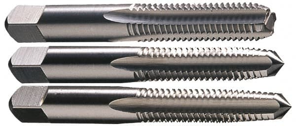 Hertel - #10-24 UNC, 4 Flute, Bottoming, Plug & Taper, Bright Finish, High Speed Steel Tap Set - 2-3/8" OAL, 2B/3B Class of Fit - Caliber Tooling