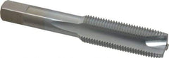 Made in USA - M16x1.50 Metric Fine, 3 Flute, Chrome Finish, High Speed Steel Spiral Point Tap - Plug Chamfer, Right Hand Thread, 3-13/16" OAL, 1-13/16" Thread Length, 0.48" Shank Diam - Exact Industrial Supply