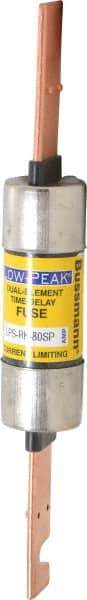 Cooper Bussmann - 300 VDC, 600 VAC, 80 Amp, Time Delay General Purpose Fuse - Bolt-on Mount, 7-7/8" OAL, 100 at DC, 300 at AC (RMS) kA Rating, 1-5/16" Diam - Caliber Tooling