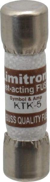 Cooper Bussmann - 600 VAC, 5 Amp, Fast-Acting General Purpose Fuse - Fuse Holder Mount, 1-1/2" OAL, 100 at AC kA Rating, 13/32" Diam - Caliber Tooling