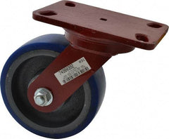 Hamilton - 6" Diam x 2" Wide x 7-3/4" OAH Top Plate Mount Swivel Caster - Polyurethane, 960 Lb Capacity, Precision Sealed Bearing, 4-1/2 x 6-1/2" Plate - Caliber Tooling