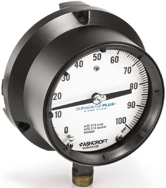 Ashcroft - 4-1/2" Dial, 1/2 Thread, 0-20,000 Scale Range, Pressure Gauge - Caliber Tooling