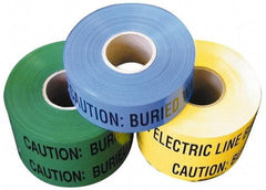 NMC - Caution: Buried Fiber Optic Line Below, Underground Tape - 1,000 Ft. Long x 6 Inch Wide Roll, Polyethylene, 4 mil Thick, Orange - Caliber Tooling