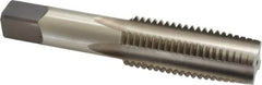 Kennametal - 1-8 UNC 3B 4 Flute Bright Finish High Speed Steel Straight Flute Standard Hand Tap - Taper, Right Hand Thread, 5.13" OAL, 2-1/2" Thread Length, H4 Limit, Oversize - Exact Industrial Supply