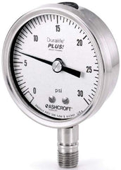 Ashcroft - 2-1/2" Dial, 1/4 Thread, 0-600 Scale Range, Pressure Gauge - Lower Connection Mount, Accurate to 1% of Scale - Caliber Tooling