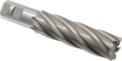 OSG - 1-1/2" Diam, Fine Pitch, 5" LOC, 6 Flute Cobalt Roughing Square End Mill - Uncoated, 7-1/2" OAL, 1-1/4" Shank Diam, Single End, 30° Helix - Caliber Tooling