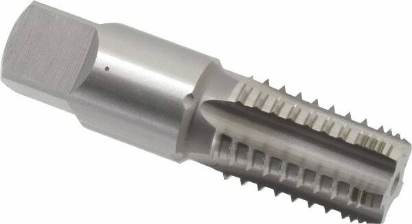 OSG - 3/8-18 NPT, 5 Flutes, Bright Finish, High Speed Steel, Interrupted Thread Pipe Tap - 0.7 Inch Shank Diameter, 0.7 Inch Shank Diameter, 1-1/16 Inch Thread Length, 0.53 Inch Square Size, Regular Hook, Modified Bottoming Chamfer - Exact Industrial Supply