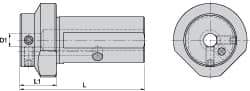 Kennametal - 3/4 Inch Hole Diameter, KM63XMZ Outside Modular Connection, Boring Bar Reducing Adapter - 1.181 Inch Projection, 2.27 Inch Nose Diameter, 4.13 Inch Overall Length, Through Coolant - Exact Industrial Supply