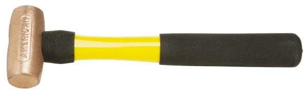 American Hammer - 2 Lb Head Nonsparking Mallet - 12" OAL, 11" Long Fiberglass Handle - Caliber Tooling