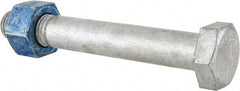 Value Collection - 1-1/8 - 7 Thread, 8" Length Under Head, Steel Hex Head Bolt - Hot Dipped Galvanized Coated, UNC Thread, ASTM A325 - Caliber Tooling