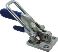 Gibraltar - 4,000 Lb Capacity, Horizontal, U Hook, Flanged Base, Carbon Steel Pull Action Latch Clamp - 3-1/2" Drawing Movement, 10.19" OAL, Threaded U Hook, Straight Handle - Caliber Tooling