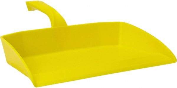 Vikan - 12-1/2" Wide Handheld Dustpan - Plastic Body, 4-1/2" Handle, Yellow - Caliber Tooling