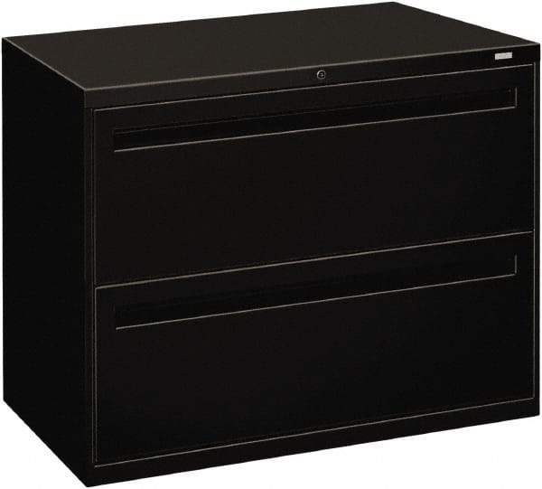 Hon - 36" Wide x 28-3/8" High x 19-1/4" Deep, 2 Drawer Lateral File - Steel, Black - Caliber Tooling