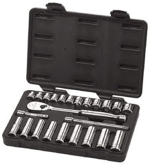 GearWrench - 24 Piece 3/8" Drive Deep Well Socket Set - 6, 12 Points, 10mm to 19mm Range, Metric Measurement Standard - Caliber Tooling