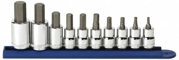 GearWrench - 10 Piece 3/8 & 1/2" Drive Metric Hex Bit Socket Set - 4 to 17mm Hex - Caliber Tooling