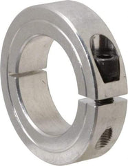 Climax Metal Products - 1-3/8" Bore, Aluminum, One Piece Clamping Shaft Collar - 2-1/4" Outside Diam, 9/16" Wide - Caliber Tooling