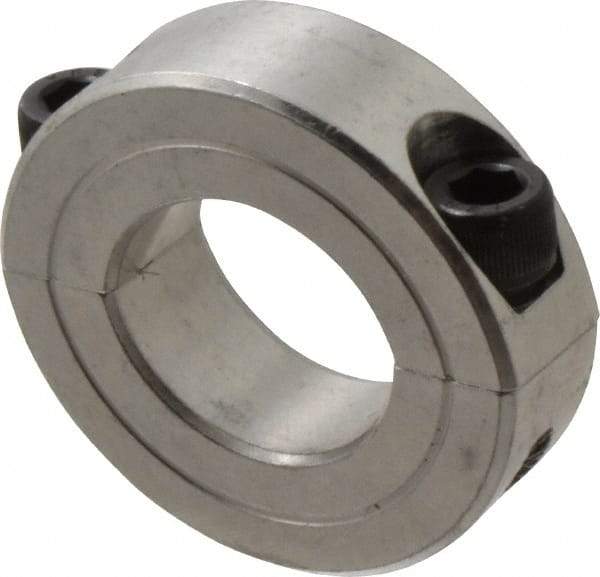 Climax Metal Products - 15/16" Bore, Aluminum, Two Piece Two Piece Split Shaft Collar - 1-3/4" Outside Diam, 1/2" Wide - Caliber Tooling