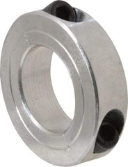 Climax Metal Products - 1-1/16" Bore, Aluminum, Two Piece Two Piece Split Shaft Collar - 1-7/8" Outside Diam, 1/2" Wide - Caliber Tooling