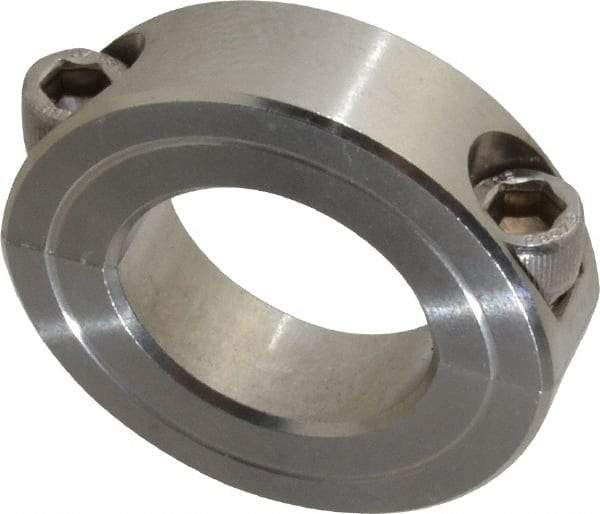 Climax Metal Products - 1-1/16" Bore, Stainless Steel, Two Piece Two Piece Split Shaft Collar - 1-7/8" Outside Diam, 1/2" Wide - Caliber Tooling