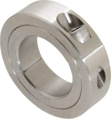 Climax Metal Products - 1-5/16" Bore, Stainless Steel, Two Piece Two Piece Split Shaft Collar - 2-1/4" Outside Diam, 9/16" Wide - Caliber Tooling