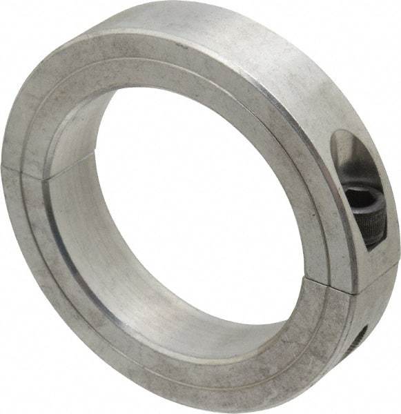 Climax Metal Products - 3" Bore, Aluminum, Two Piece Two Piece Split Shaft Collar - 4-1/4" Outside Diam, 7/8" Wide - Caliber Tooling