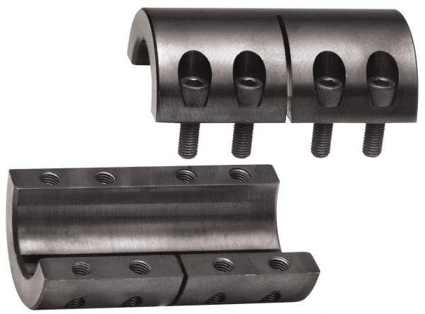 Climax Metal Products - 1" Inside x 1-3/4" Outside Diam, Two Piece Rigid Coupling without Keyway - 3" Long - Caliber Tooling