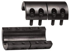 Climax Metal Products - 3/8" Inside x 7/8" Outside Diam, Two Piece Rigid Coupling with Keyway - 1-3/8" Long x 3/32" Keyway Width x 3/64" Keyway Depth - Caliber Tooling