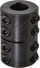 Climax Metal Products - 5/8" Inside x 1-5/16" Outside Diam, Two Piece Rigid Coupling with Keyway - 2" Long x 3/16" Keyway Width x 3/32" Keyway Depth - Caliber Tooling